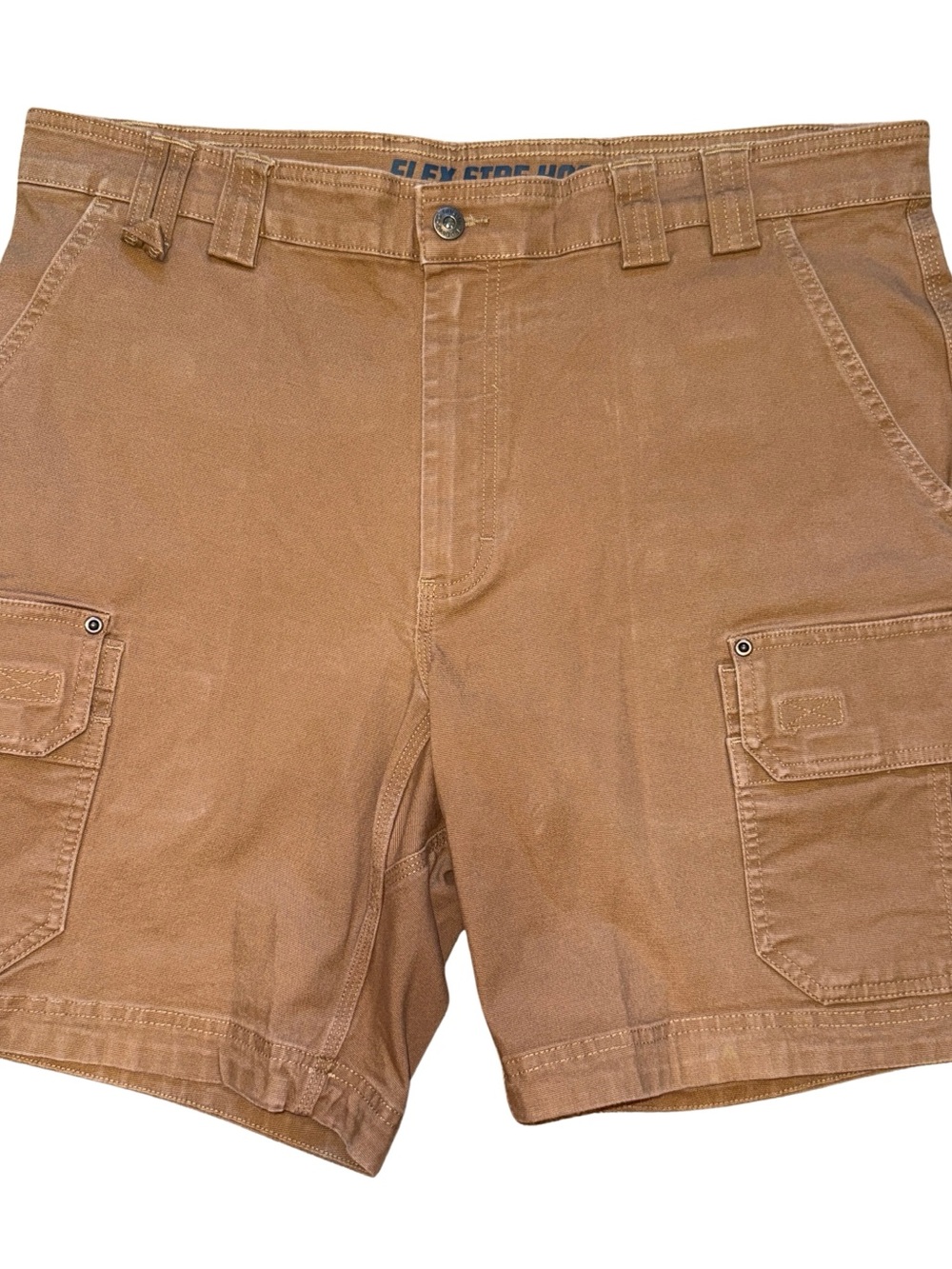 Duluth Trading Flex Fire Hose Men’s Cargo Utility Work 9” Shorts 38 Brown